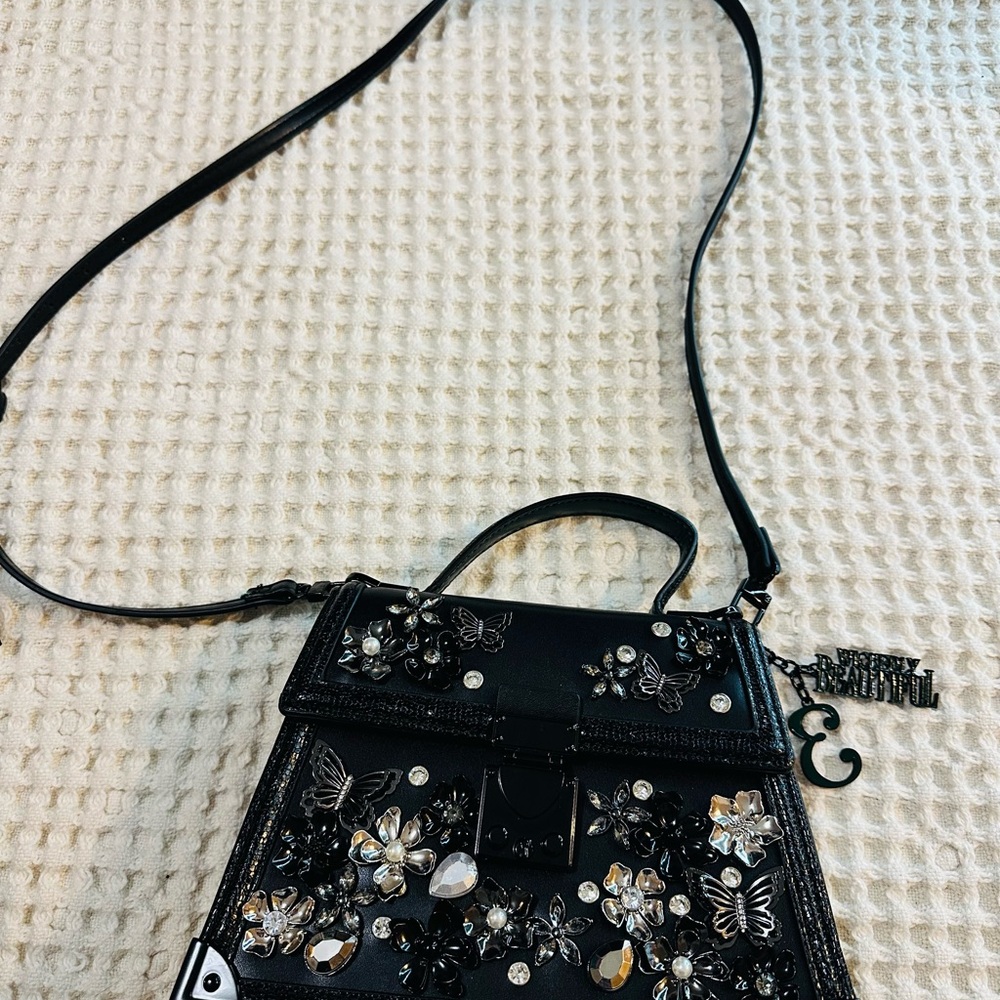 Aldo d Wicked Black Embellished Mini Top-Handle Bag - Picture 9 of 10